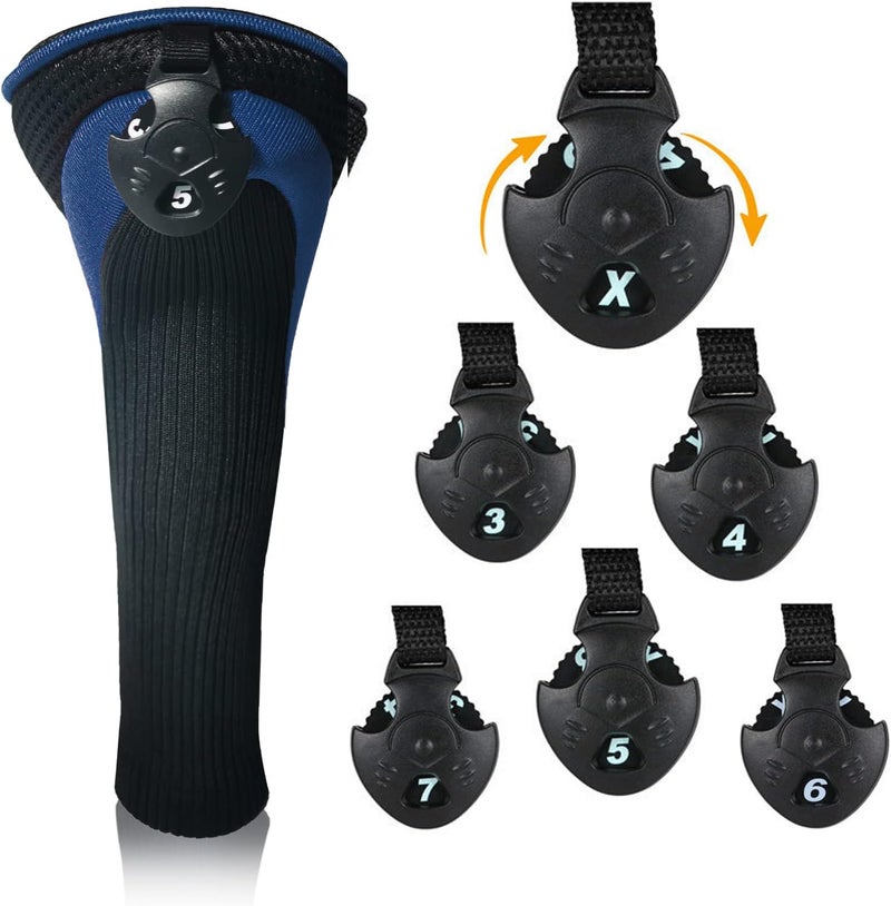 lurexes Golf Club Head Covers for Fairway Woods Driver Hybrids 3 Pieces Long Neck Mesh Sports Fan Golf Club Headcovers Set with Interchangeable No. Tags 3 4 5 6 7 X Golf Accessories for Men Women - Image 5